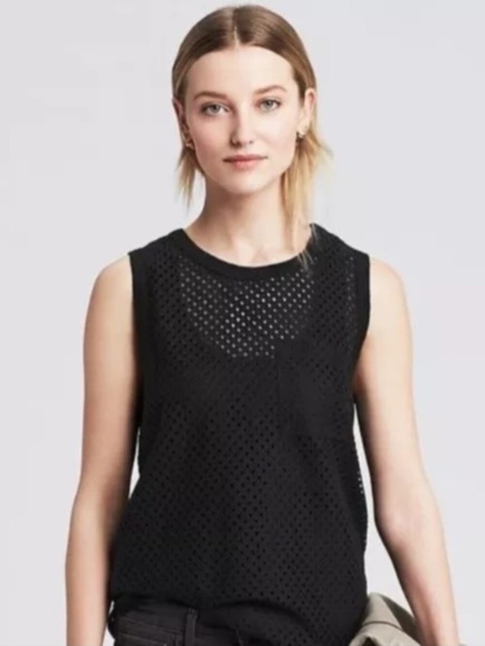 Banana Republic eyelet mesh pocket tank-Sm